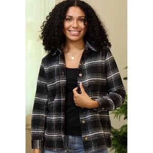 Linda Anderson Women's Urban‎ Black & White Plaid Shacket Size XXL NWT
